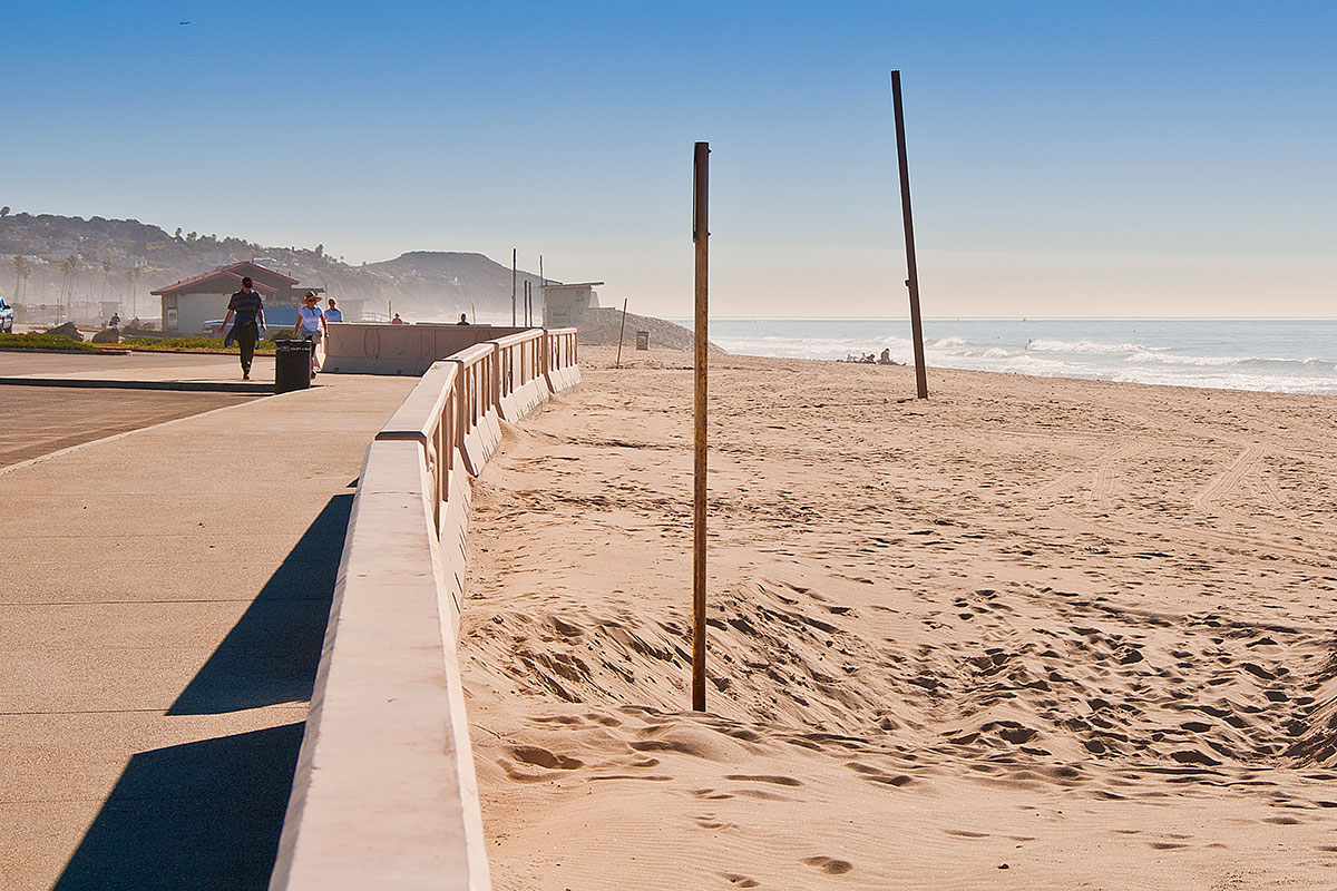 ZUMA BEACH, CALIFORNIA, USA - Lifeguard watching swimmers on Zuma