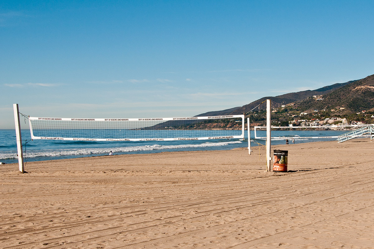 ZUMA BEACH, CALIFORNIA, USA - People on Zuma beach, public beach