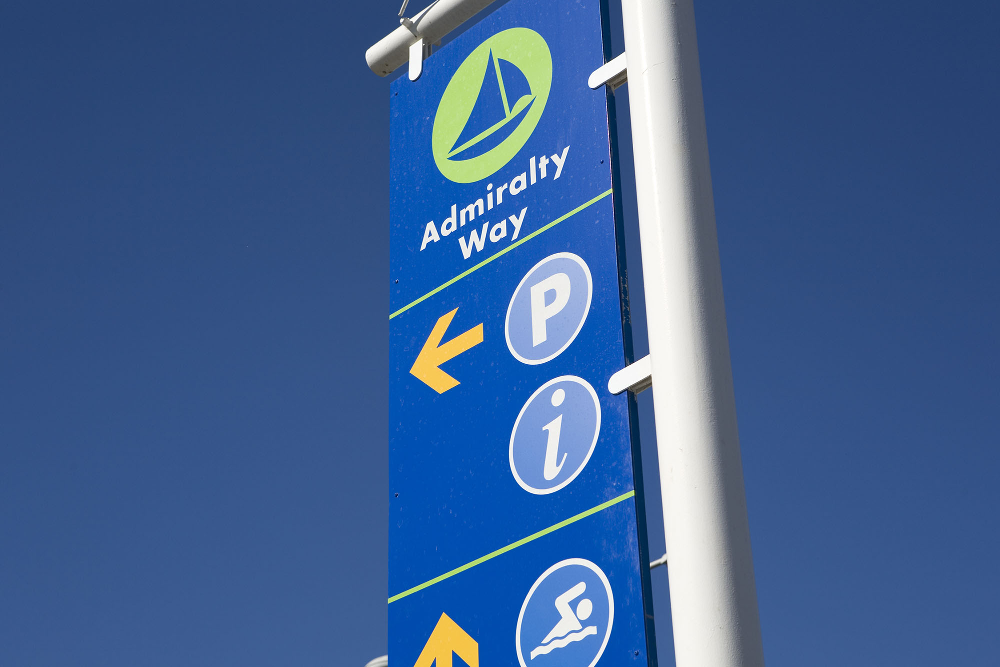 Existing wayfinding sign in Marina del Rey.