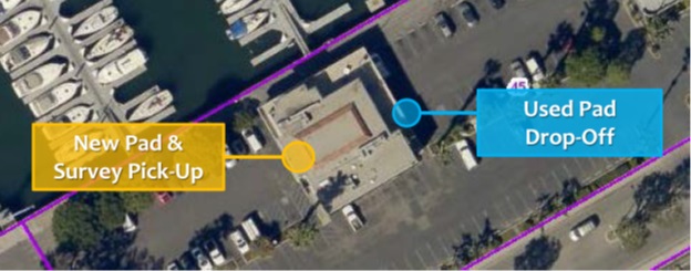 Absorbent Pad Exchange Program map