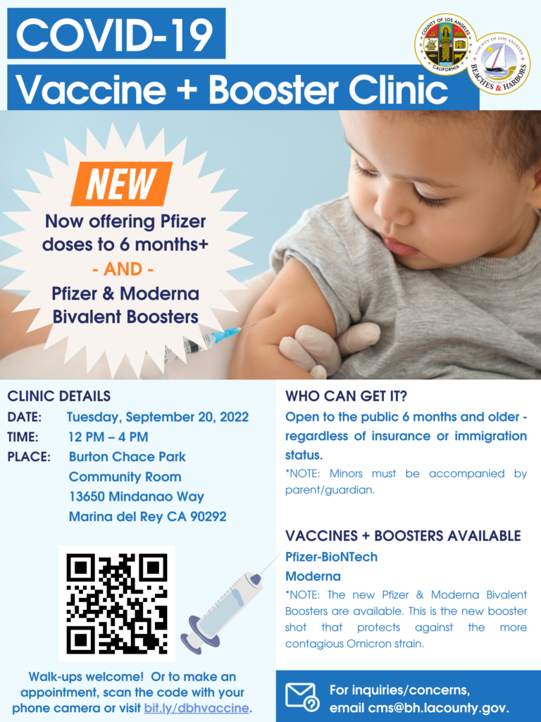 COVID-19 Vaccine and Booster Clinic (September 20) – Beaches & Harbors