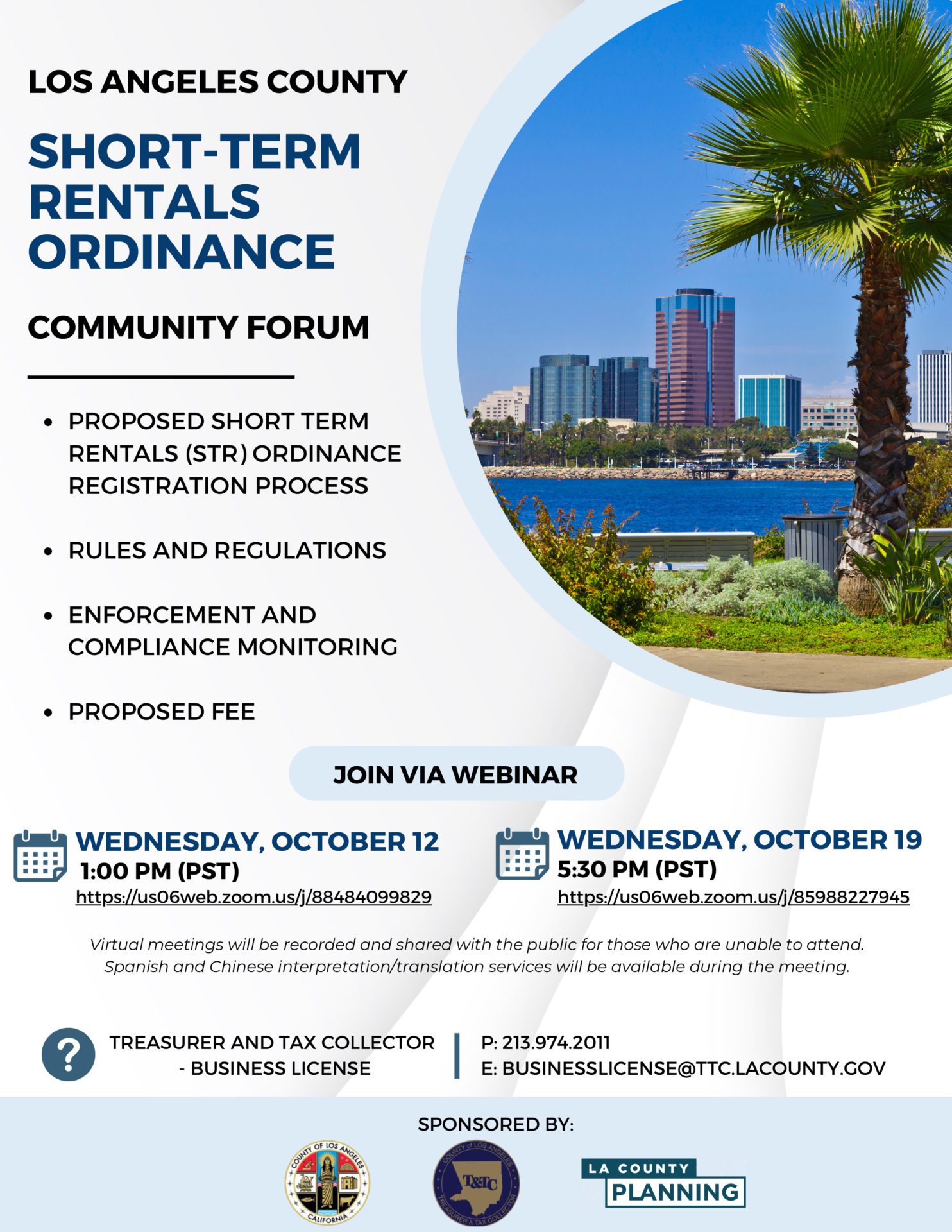 Short Term Rentals Flyer Beaches & Harbors