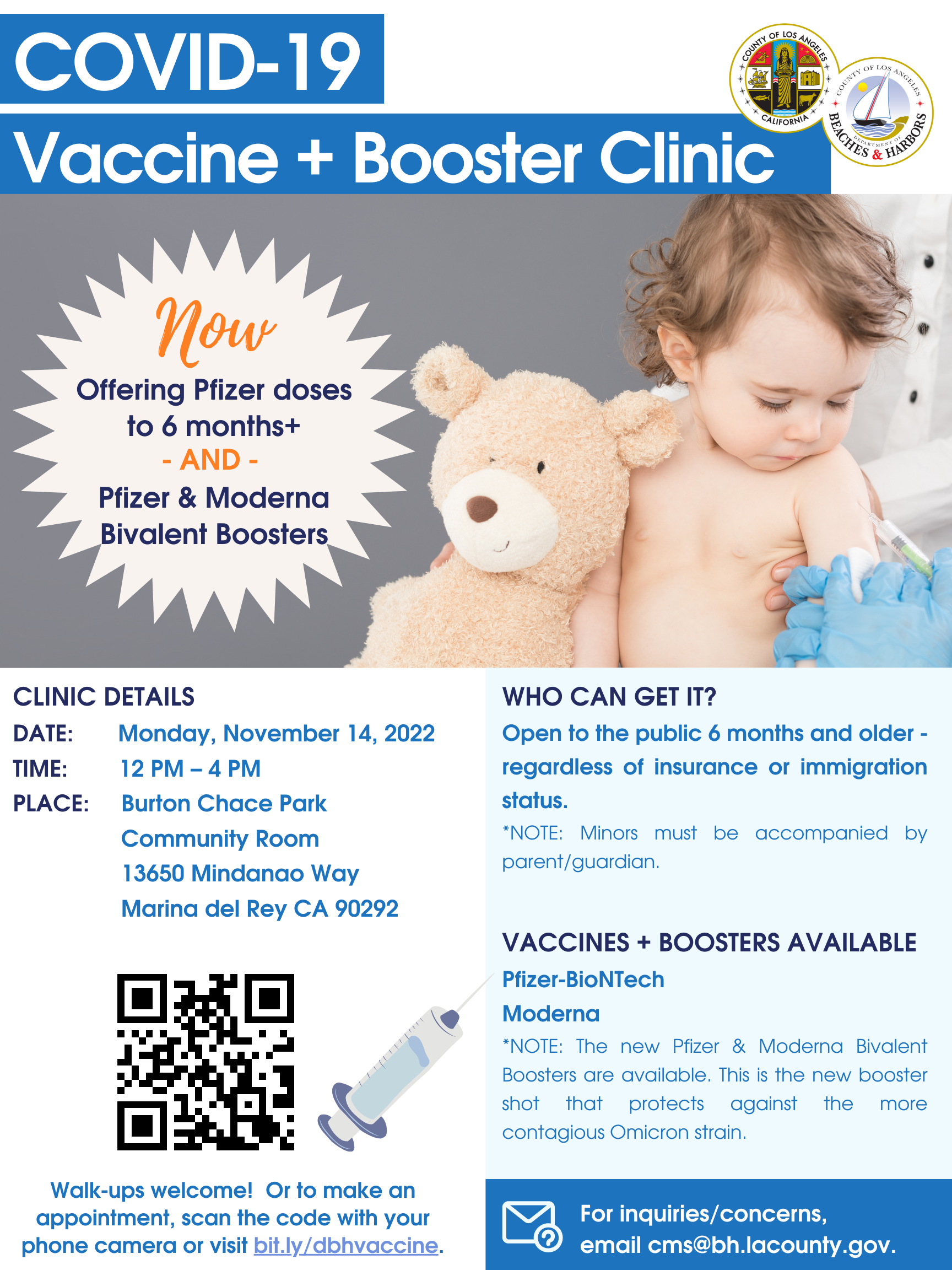 COVID-19 Vaccine and Booster Clinic (November 14)