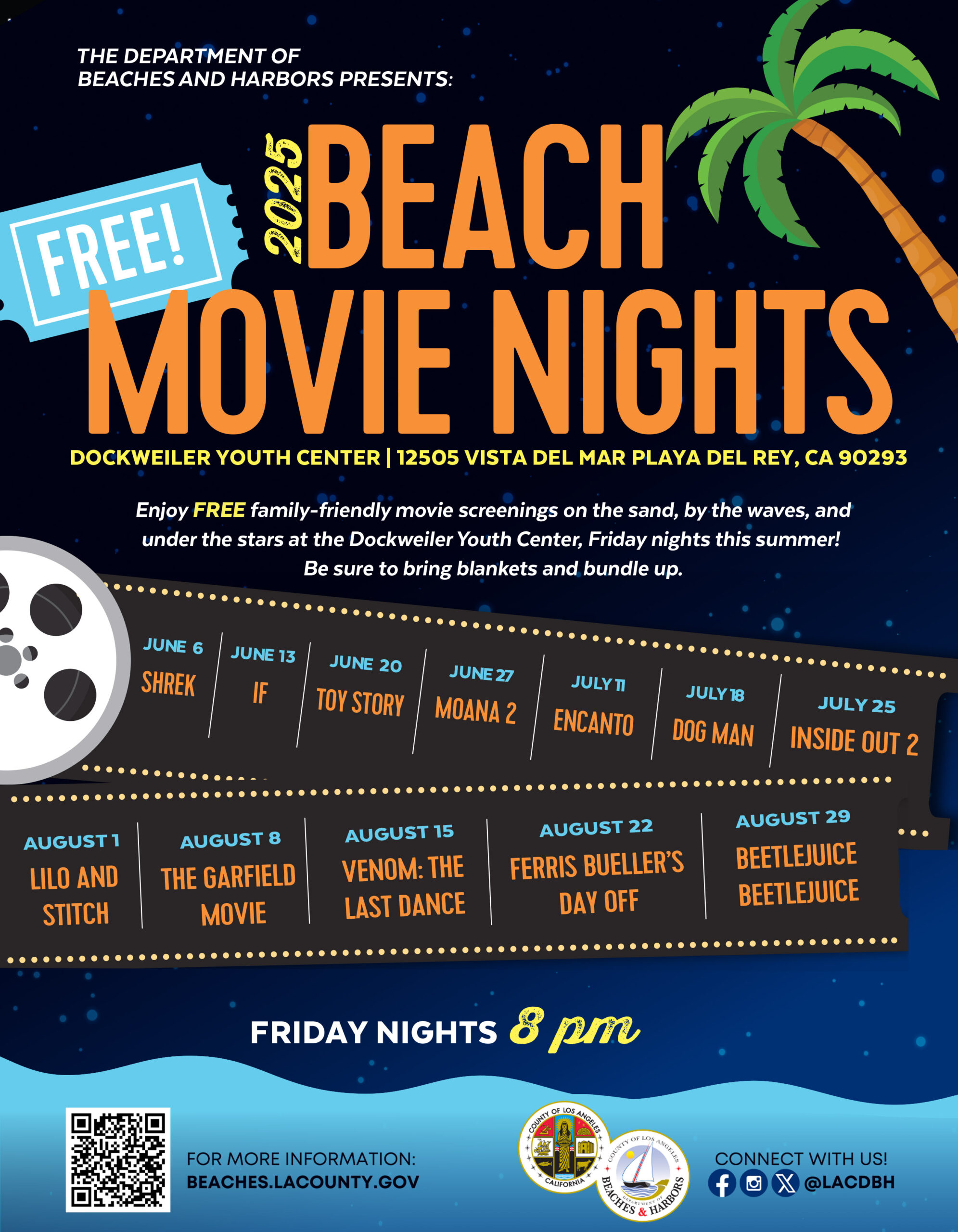 DBH Beach Movie Nights Flyer
