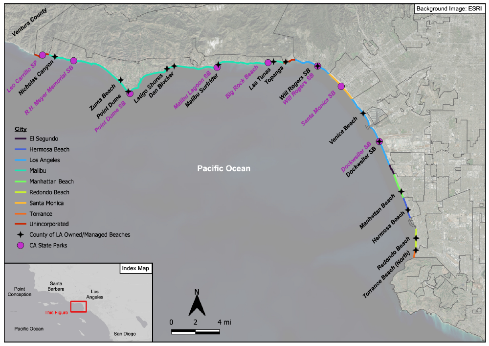 Map of L.A. County beaches