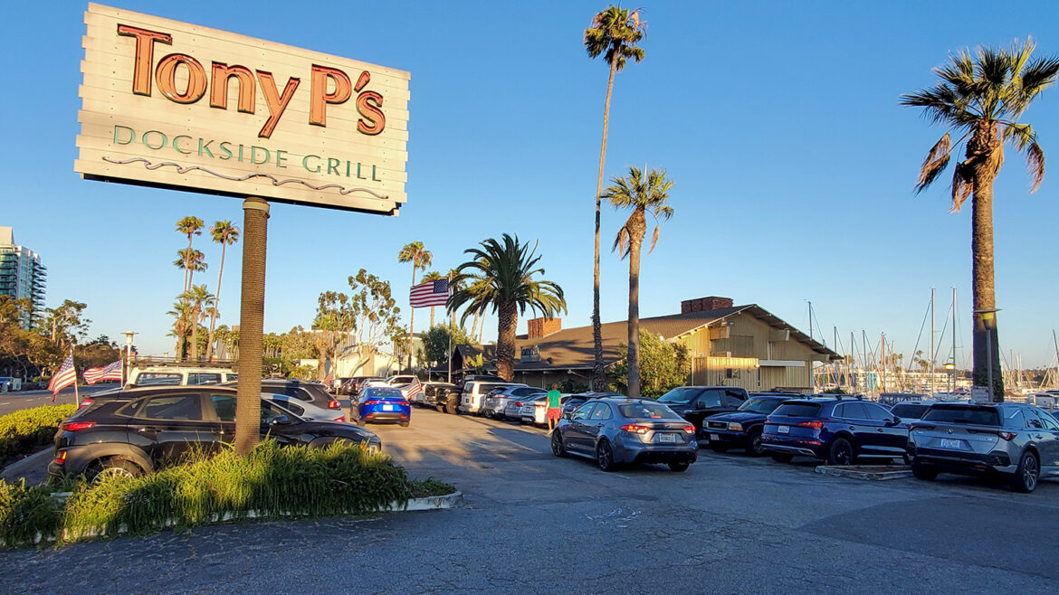 Tony P's sign and restaurant