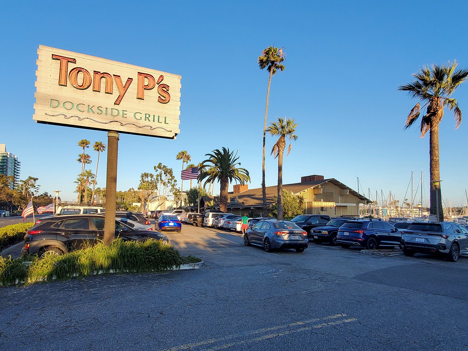 Tony P's sign and restaurant