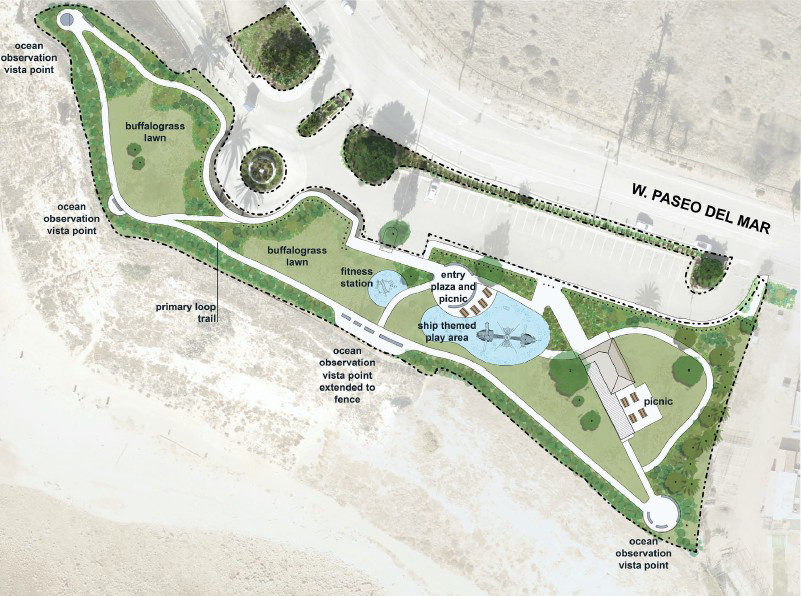 Conceptual site plan for the White Point Park Site Improvements Project