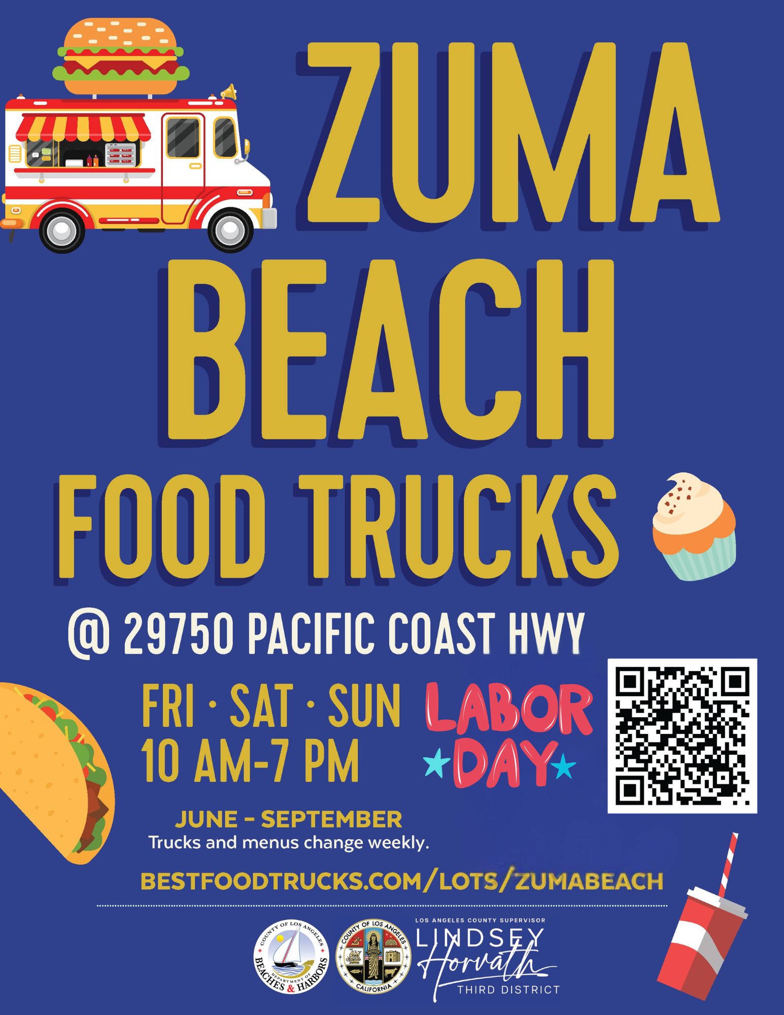 Zuma Beach Food Trucks flyer